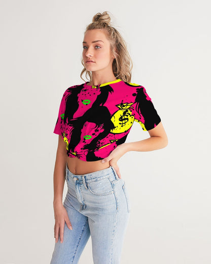 Trap Girl Women's Twist-Front Cropped Tee - The Dripp VIP