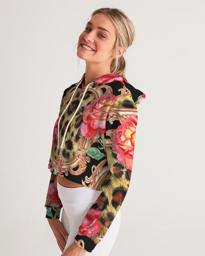 Multi Chain Print Mix Women's Cropped Hoodie