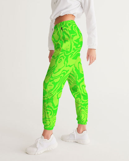 Fresh Retro Print Lime Women's Track Pants - The Dripp VIP