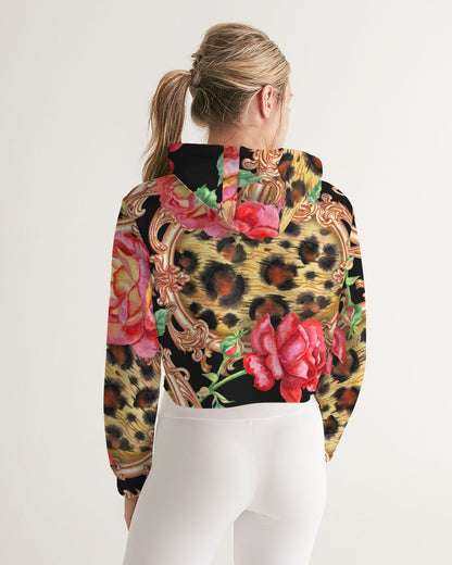 Multi Chain Print Mix Women's Cropped Hoodie