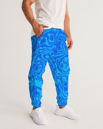 Fresh Retro Print Blue Men's Track Pants - The Dripp VIP