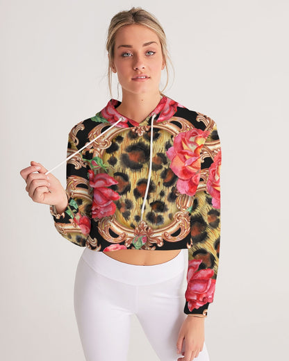 Multi Chain Print Mix Women's Cropped Hoodie